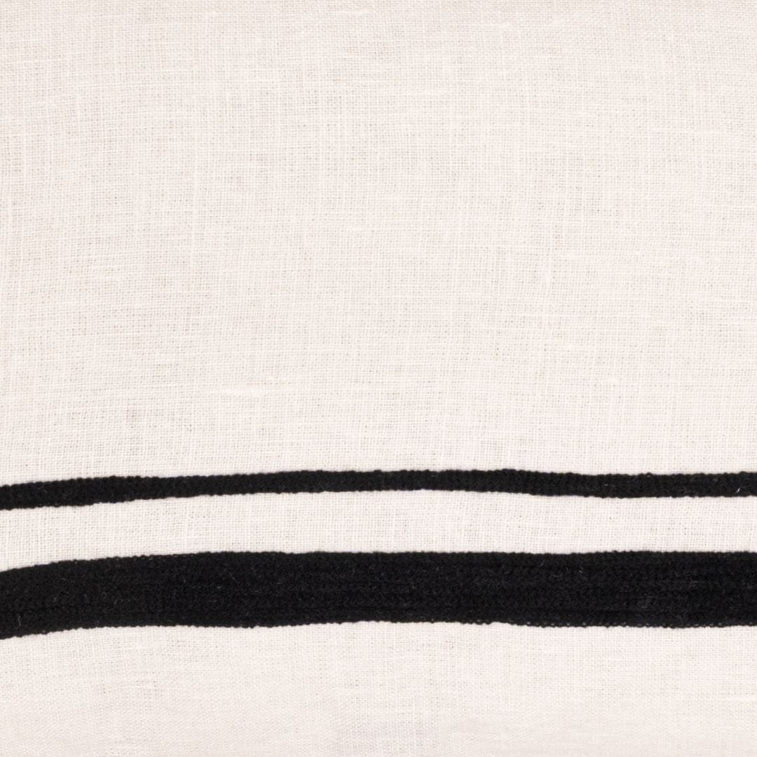 Arias Linen Cushion Cover | White/Black 40x60cm - Image 3