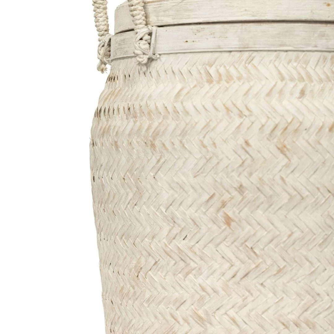 Bamboo Basket | Whitewashed 30x60cm - Image 3