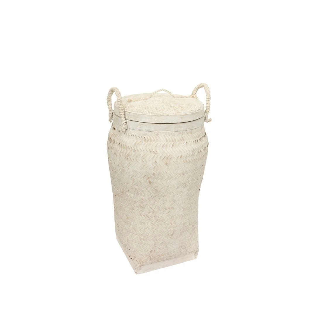Bamboo Basket | Whitewashed 30x60cm - Image 5