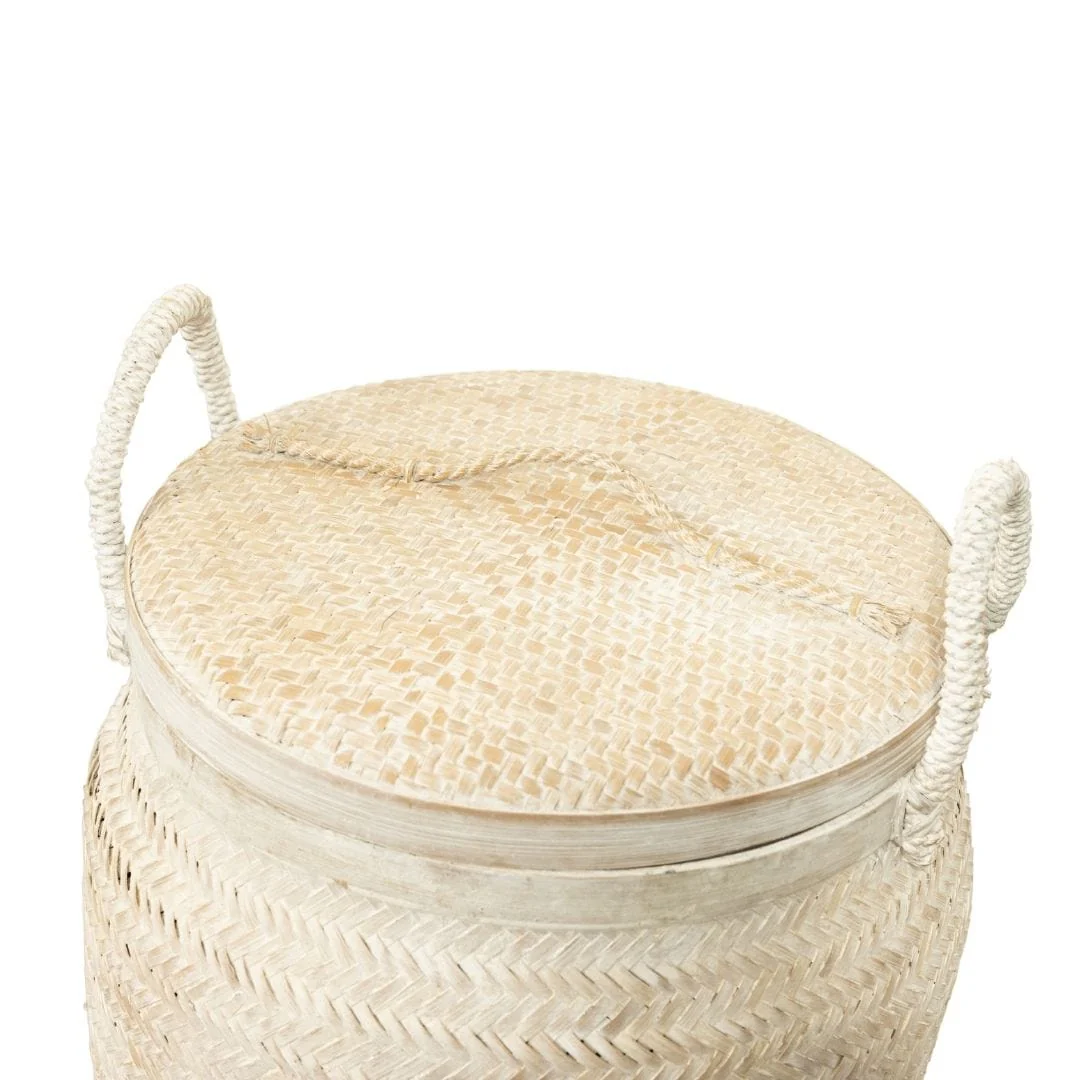 Bamboo Basket | Whitewashed 30x60cm - Image 7