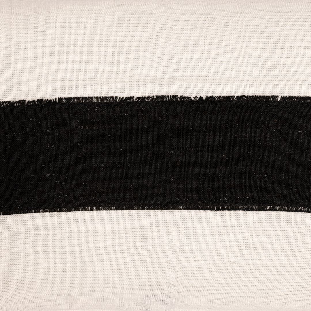 Bodrum Linen Cushion Cover | White/Black 40x60cm - Image 2