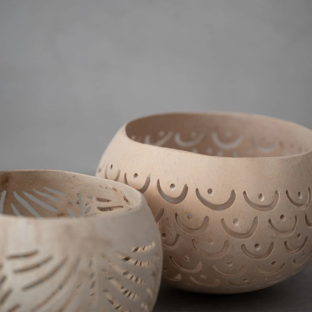 Coconut Tealight Holder | Natural 12x10cm - Image 3