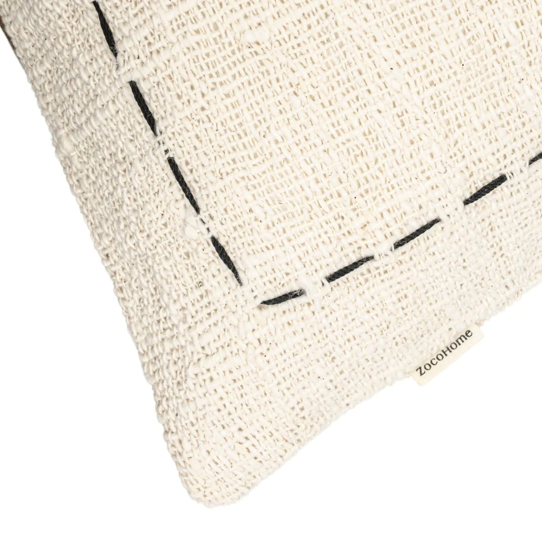 Soraya Cotton Cushion Cover Frame | Off-White | 50x50cm - Image 5