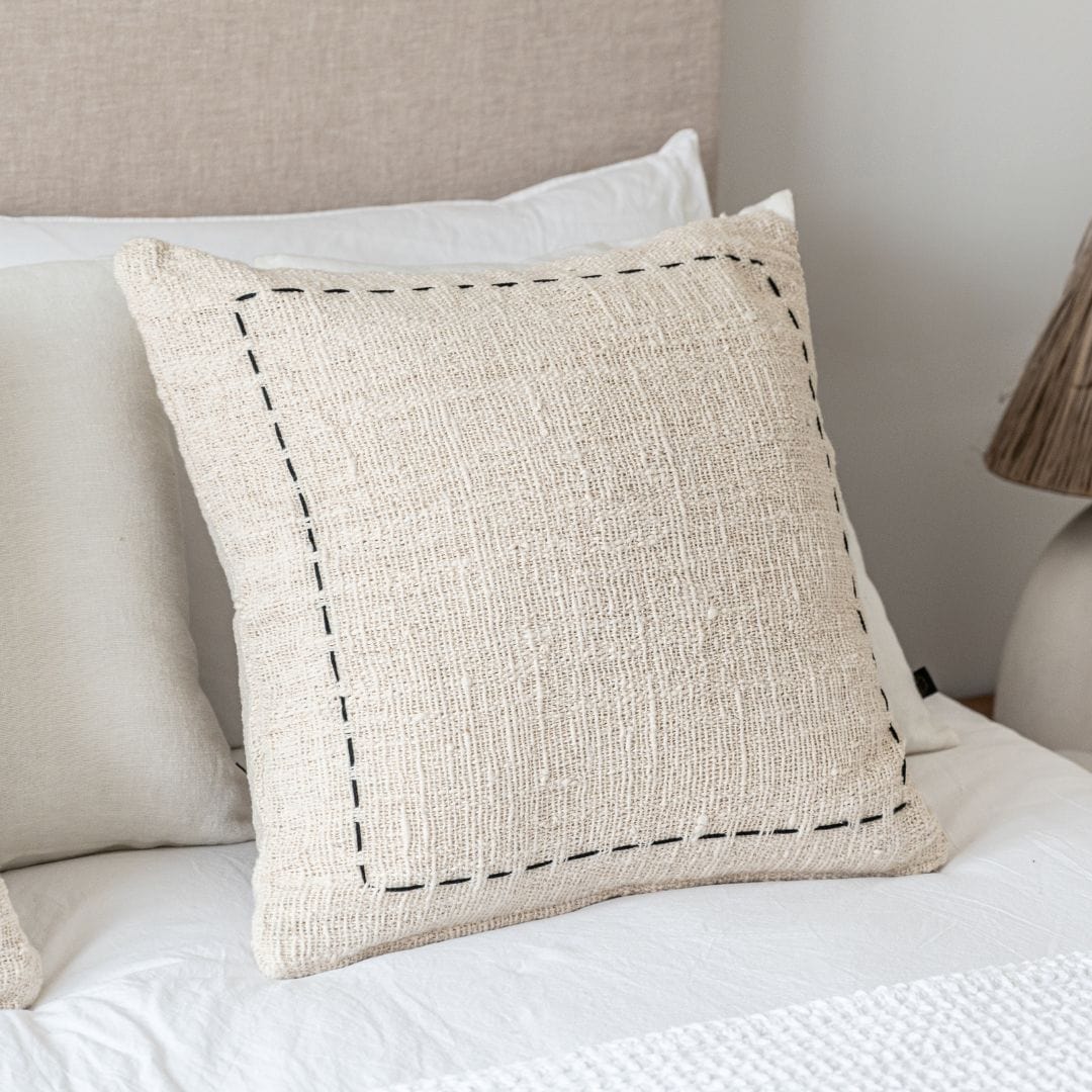 Soraya Cotton Cushion Cover Frame | Off-White | 50x50cm - Image 7