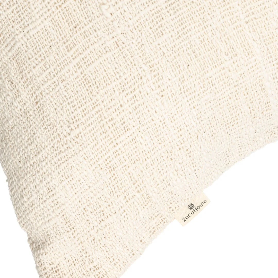 Soraya Cotton Cushion Cover Plain | Off-White | 50x50cm - Image 6