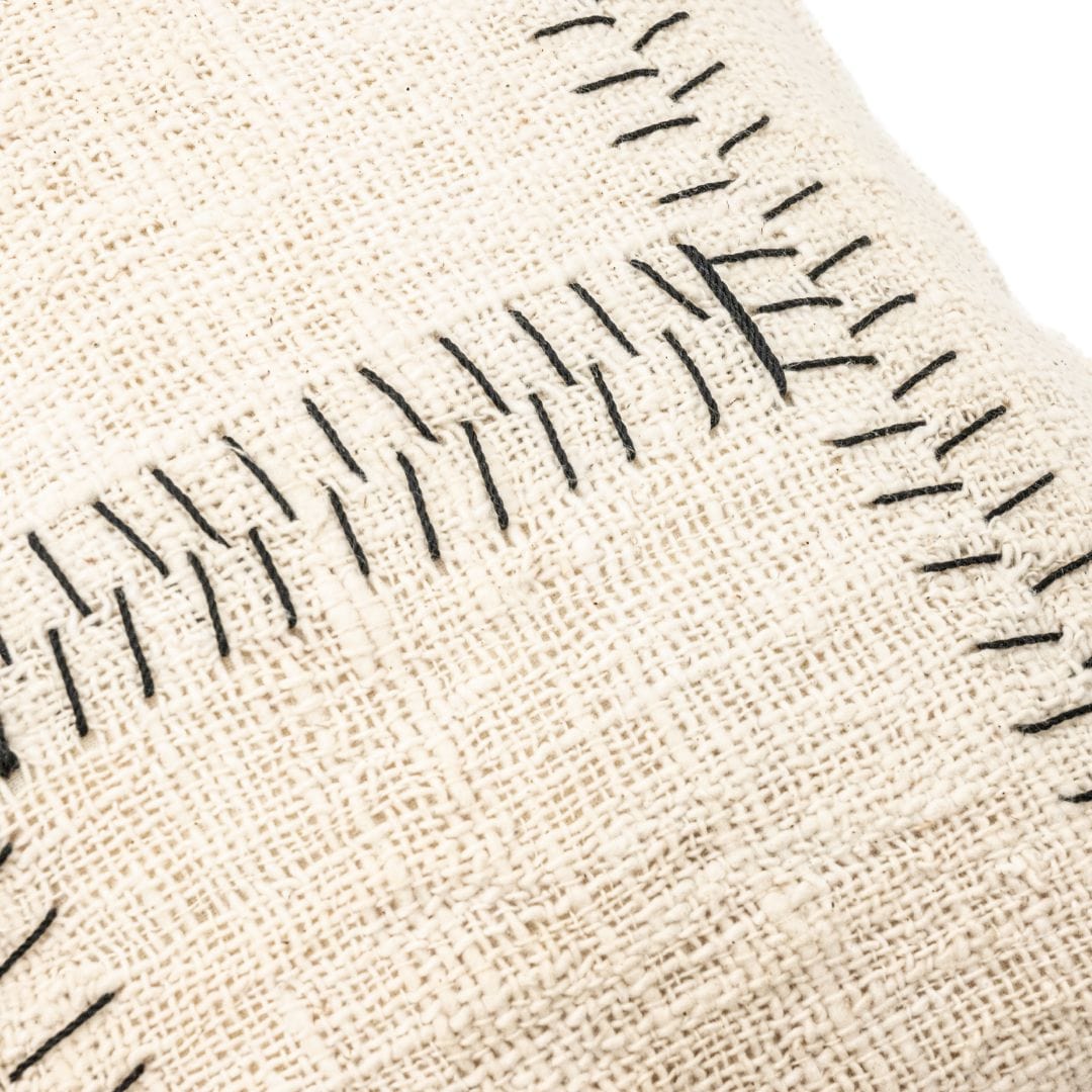 Soraya Cotton Cushion Cover Stitches | Off-White | 40x60cm - Image 7