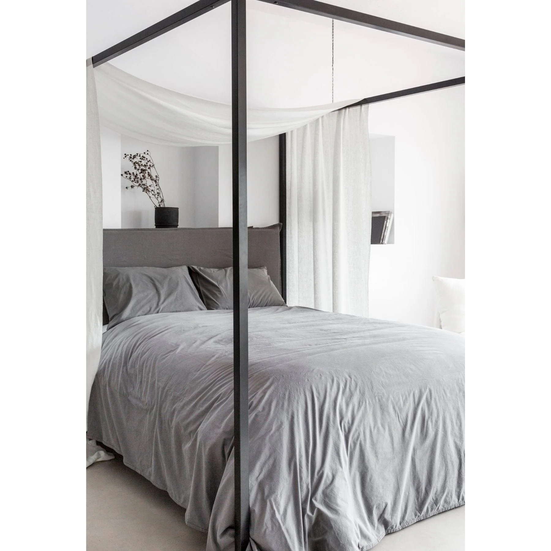 Cotton Duvet Cover | Dark Grey - Image 3