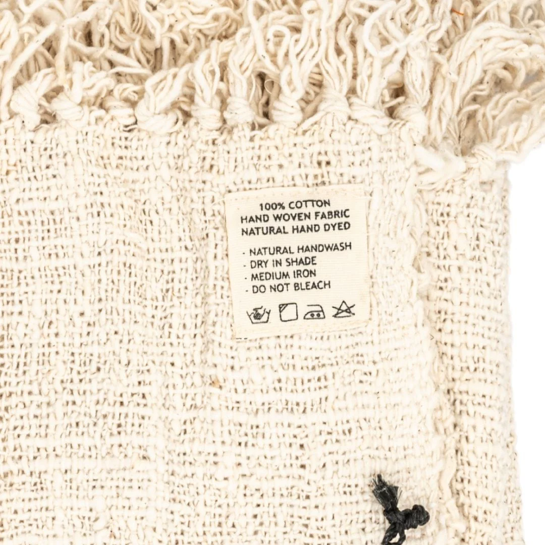Soraya Cotton Throw Zigzag | Off-White | 235x130cm - Image 4