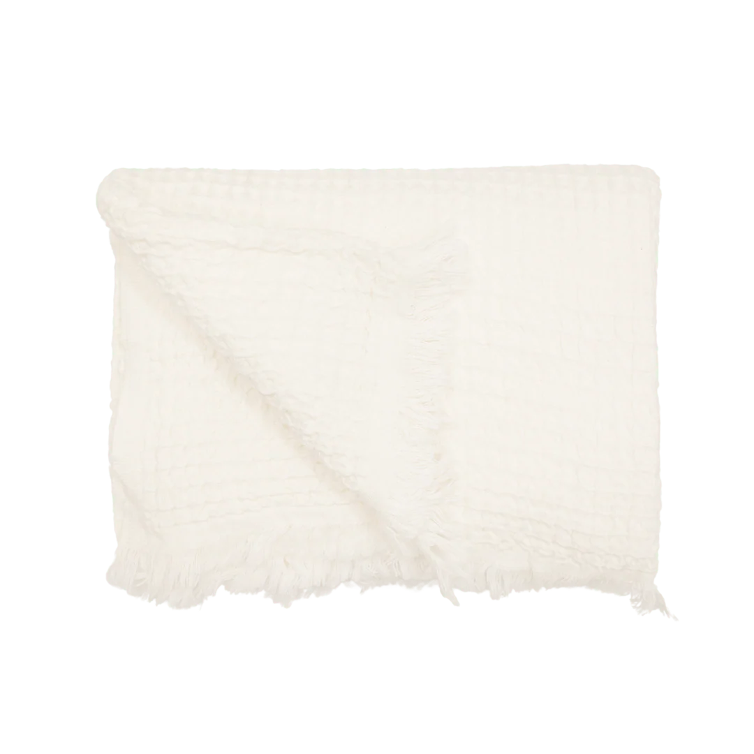 Fouta Waffle Throw | White 120x180cm - Image 2