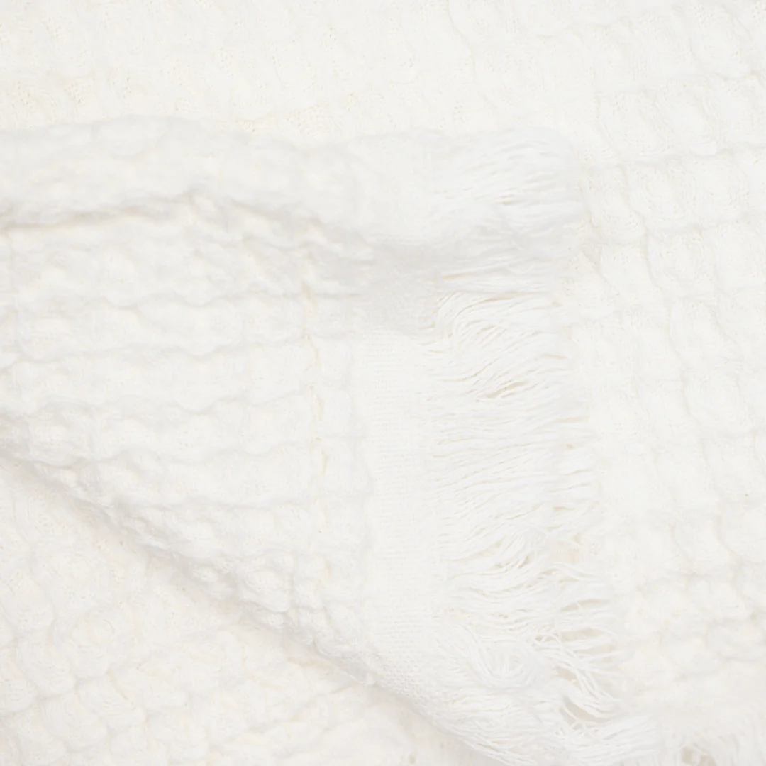 Fouta Waffle Throw | White 120x180cm - Image 4