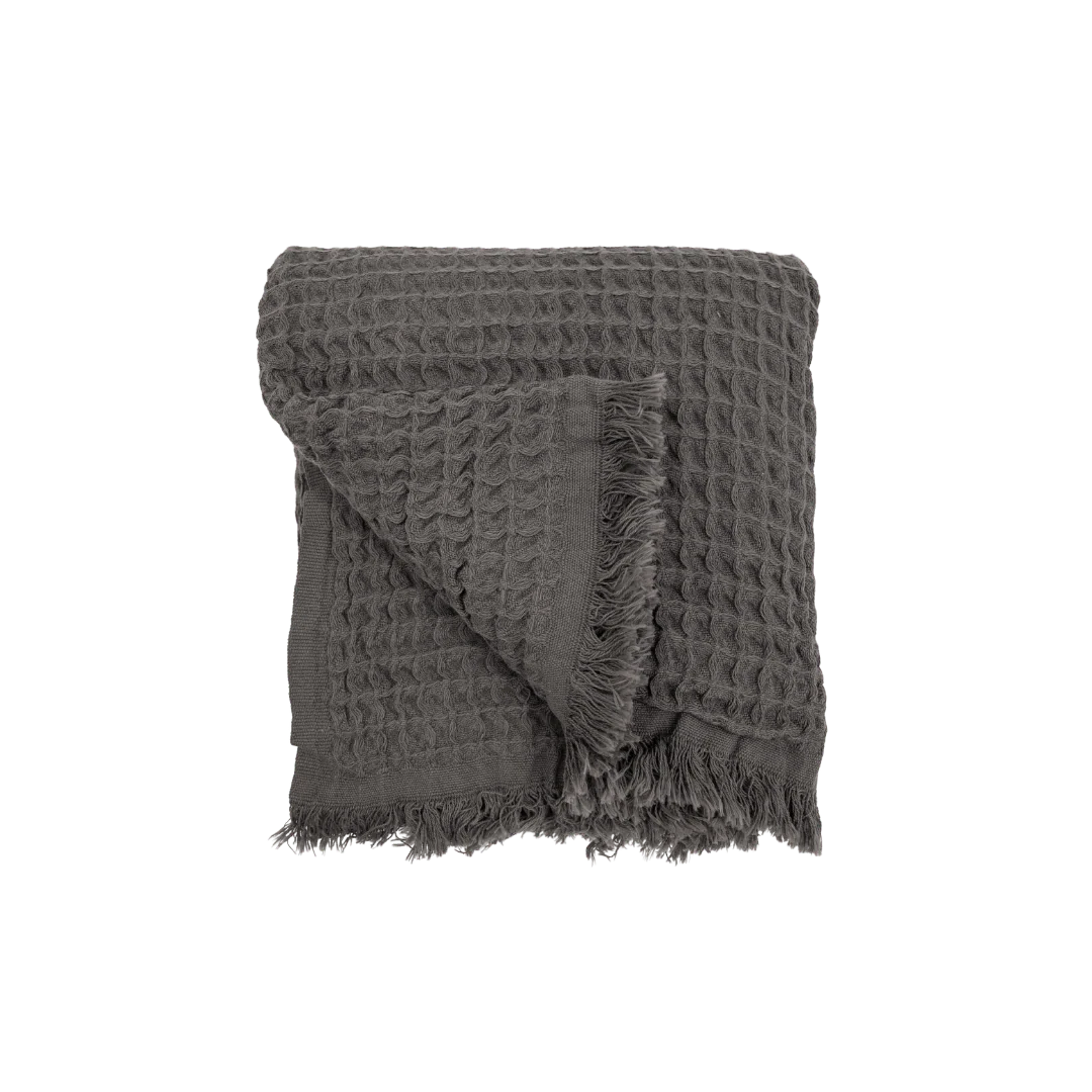 Fouta Waffle Towel | Dark Grey 85x170cm - Image 2