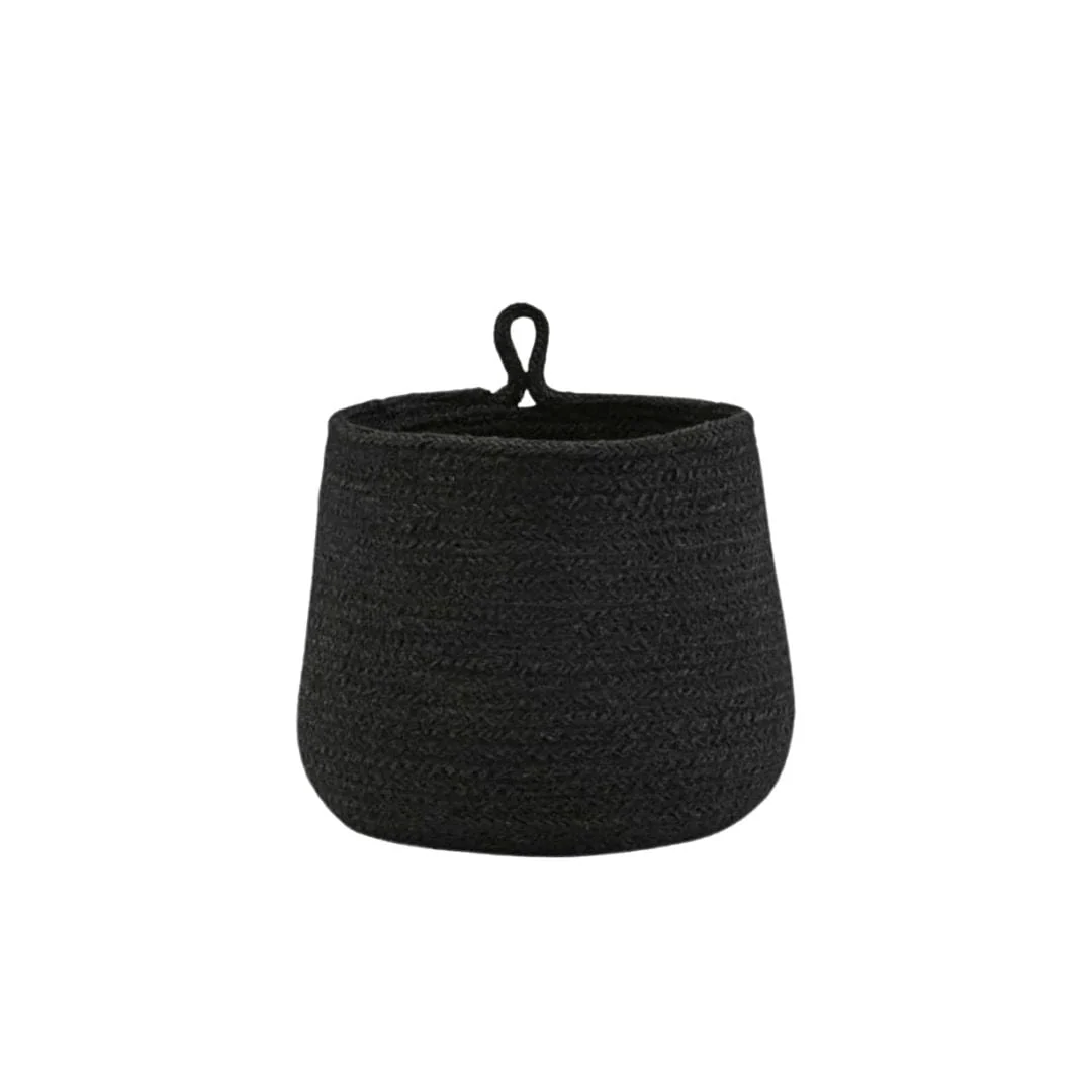 Jute Basket | Black 18x16cm