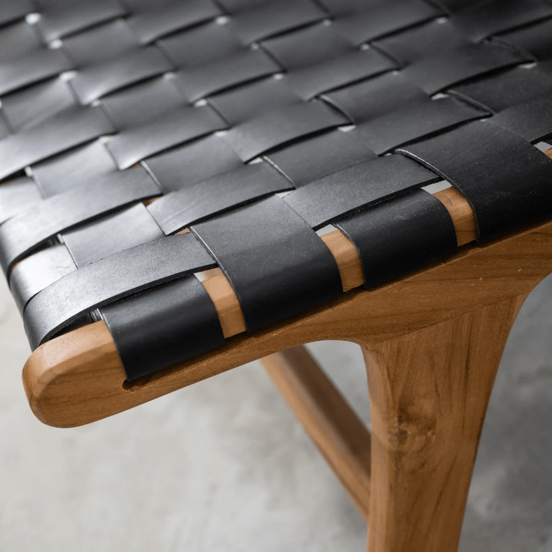 Leather Belt Lounge Chair | Black - Image 5
