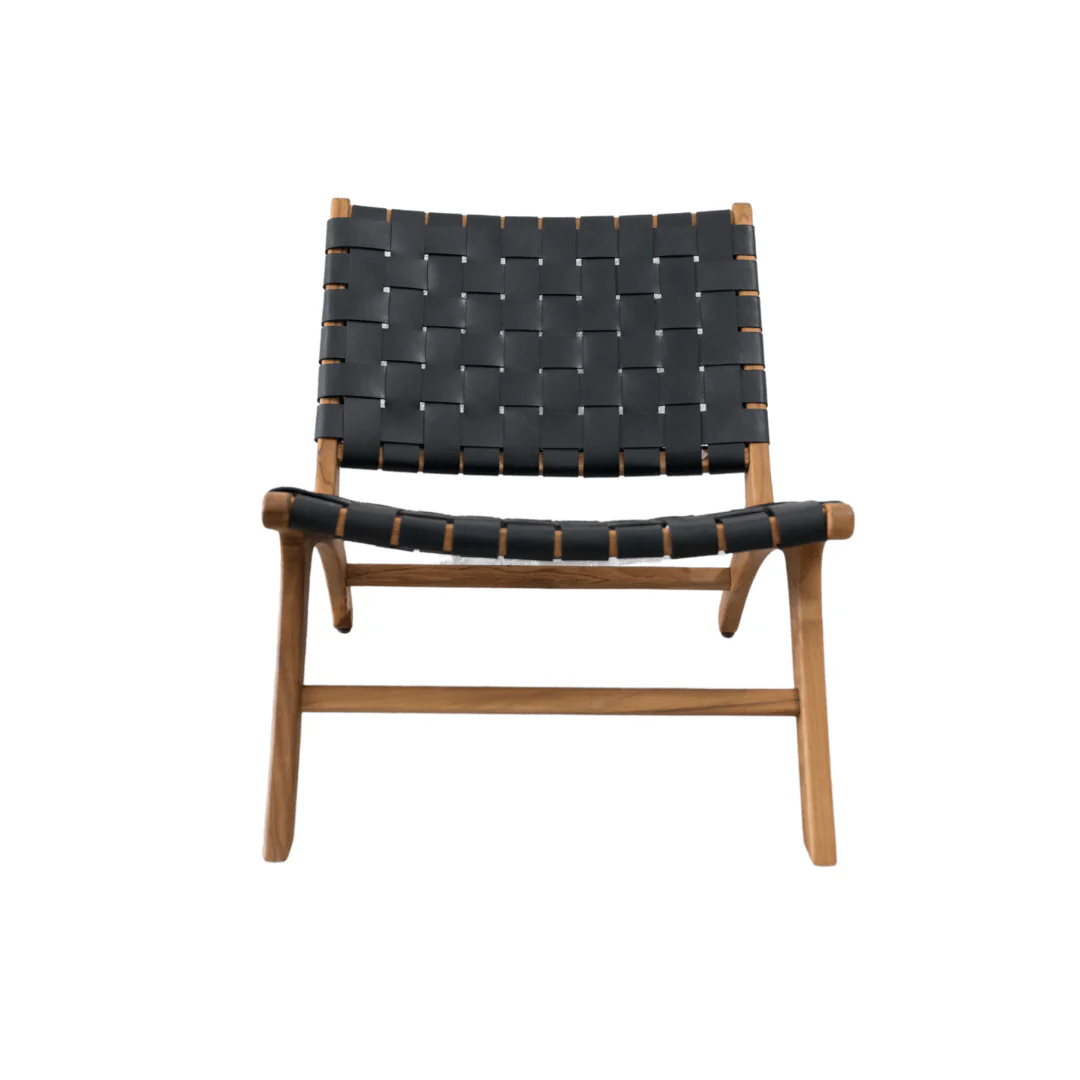 Leather Belt Lounge Chair | Black - Image 7