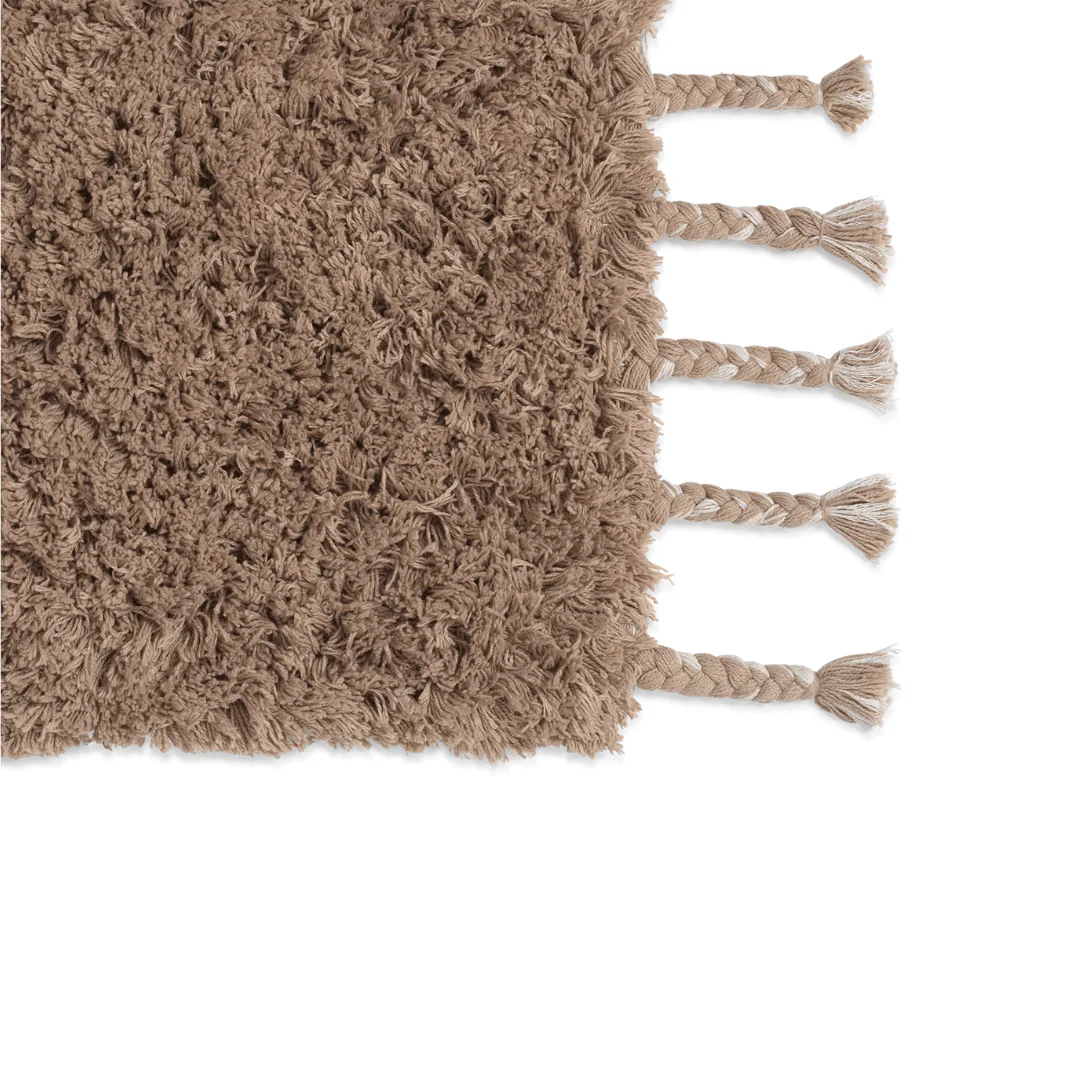 Long pile rug | Sand 140x140cm - Image 2