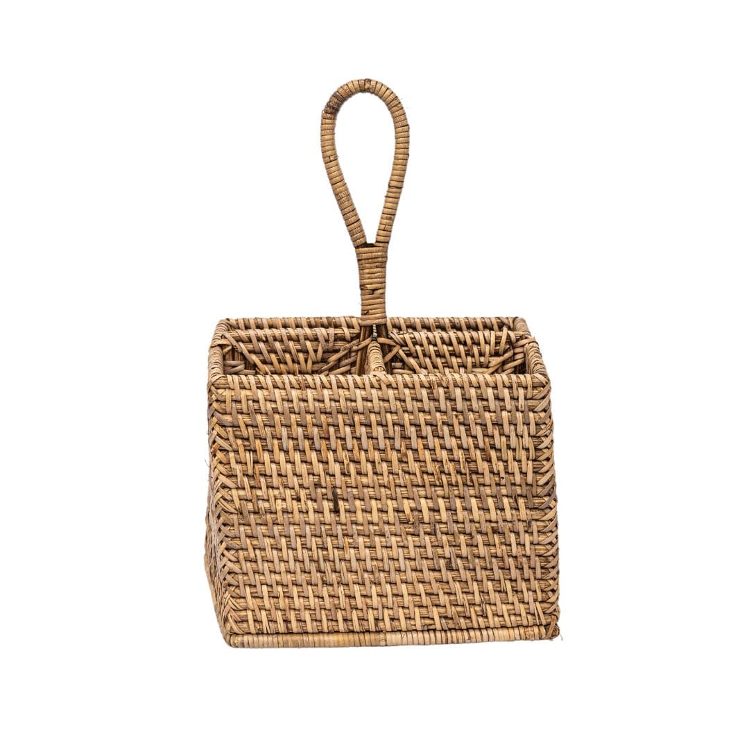 Organic Rattan Cutlery Holder - Image 3