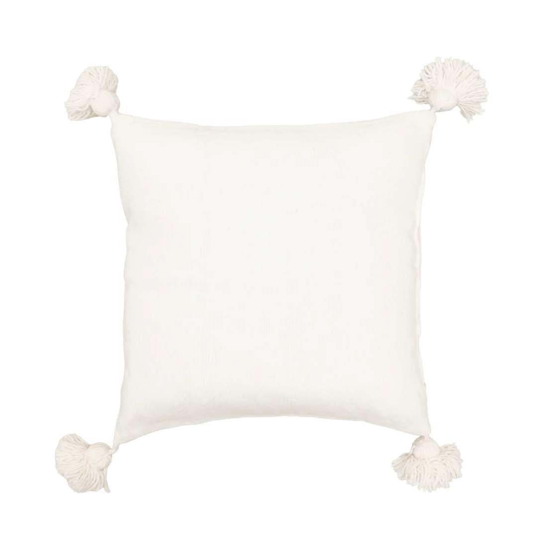 PomPom Cushion Cover  | White 60x60cm