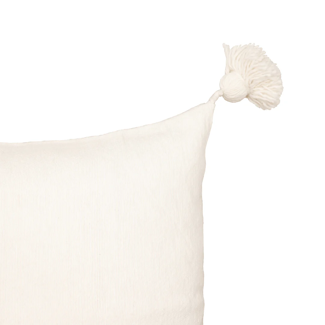 PomPom Cushion Cover  | White 60x60cm - Image 4