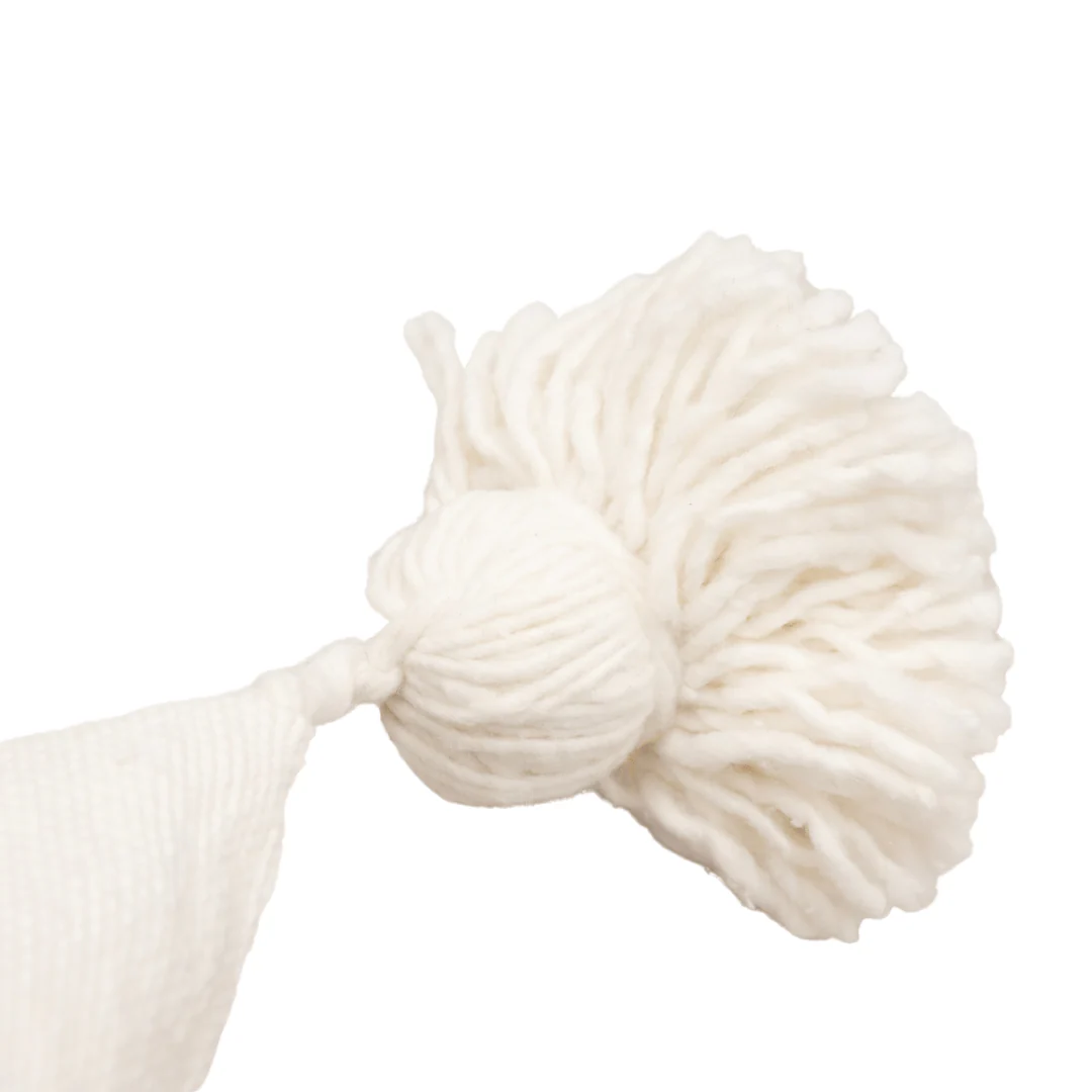 PomPom Cushion Cover  | White 60x60cm - Image 5