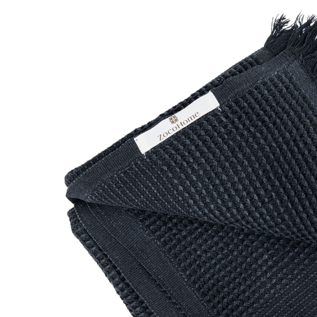 Recycled Cotton Towel | Stonewashed Black | 80x180 cm - Image 4