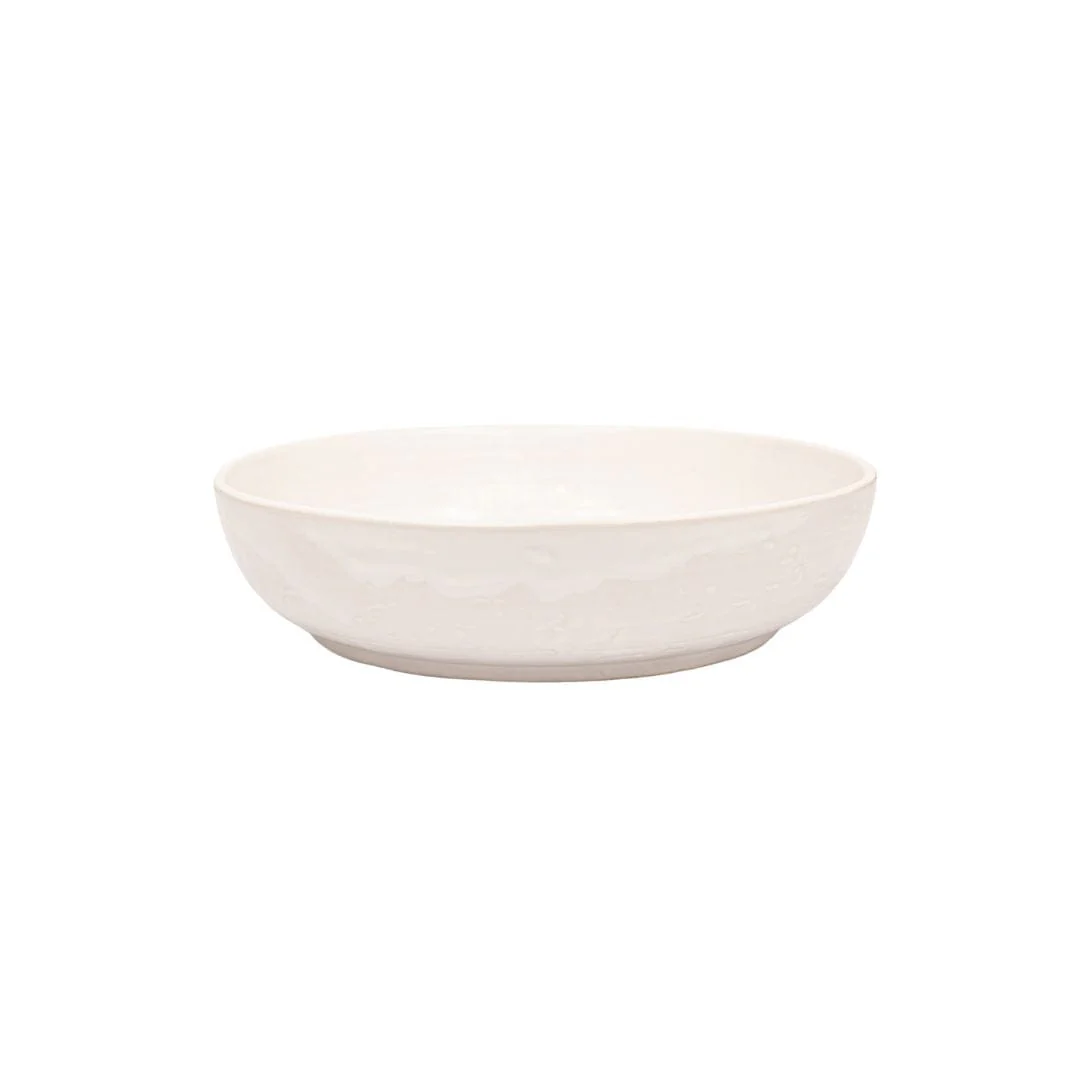 Recycled Stoneware Deep Plate | White | 22.5x5cm