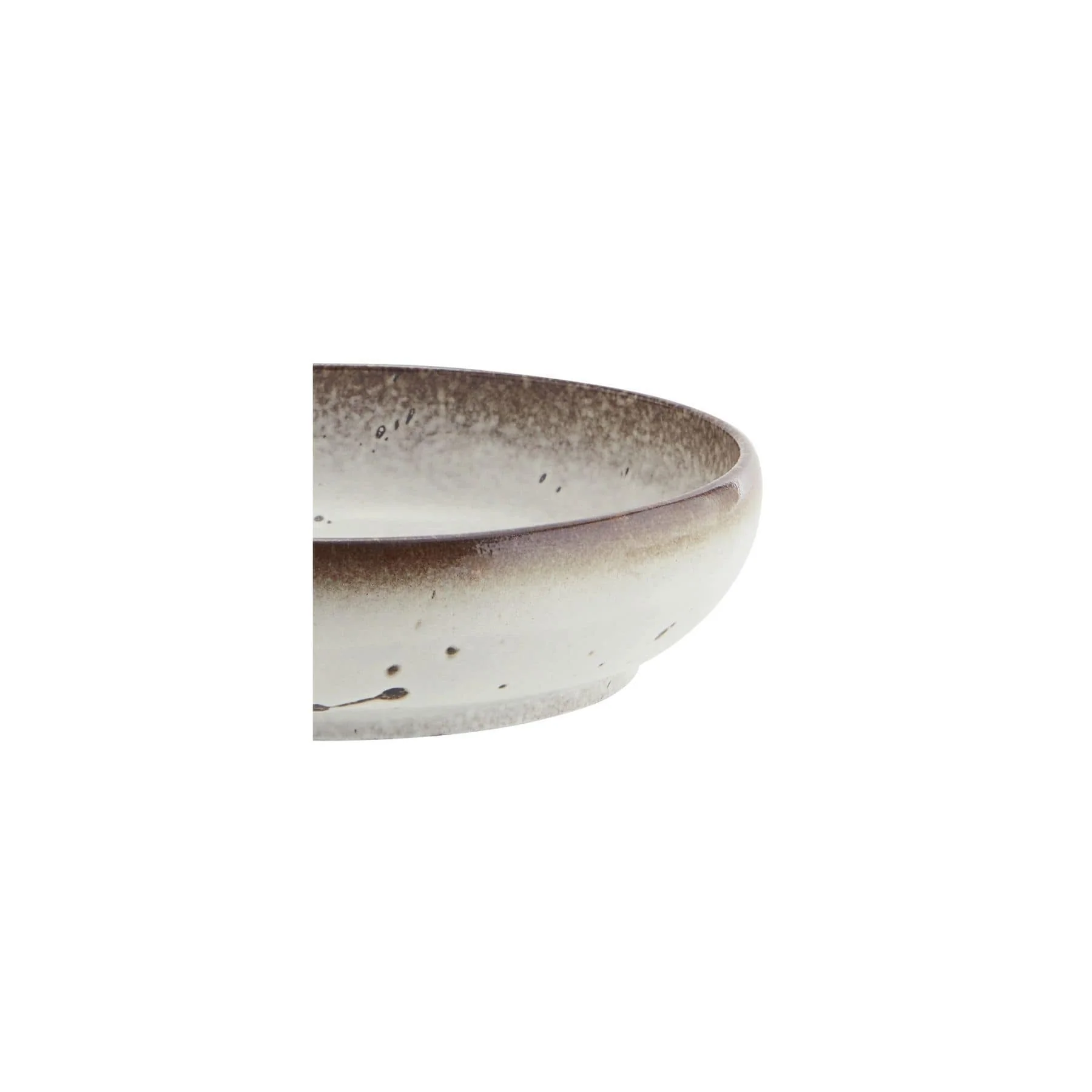 Stoneware Serving Bowl | White/Brown 28x7.5cm - Image 2