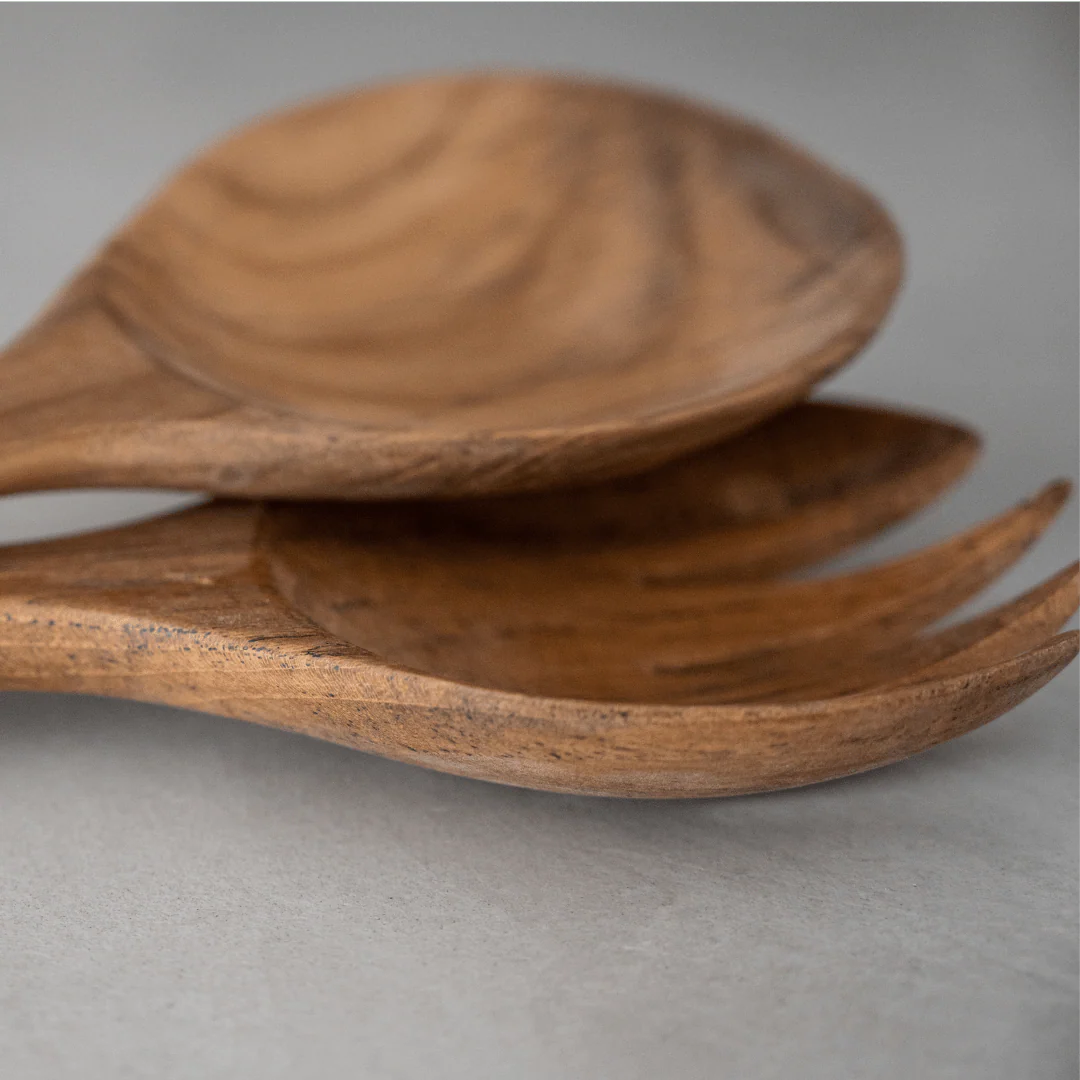 Teak Salad Serving Set of 2 | 35cm - Image 3